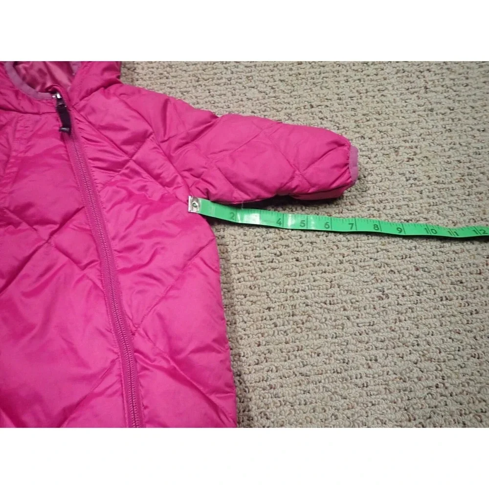 REI Bunting‎ Snowsuit Girls 6M Pink Excellent Down Insulated Quilted Hooded